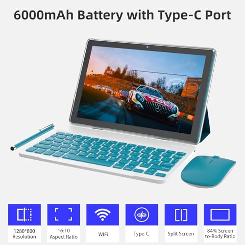 10 Inch 2 in 1 Tablet with Keyboard 8GB+64GB B85764