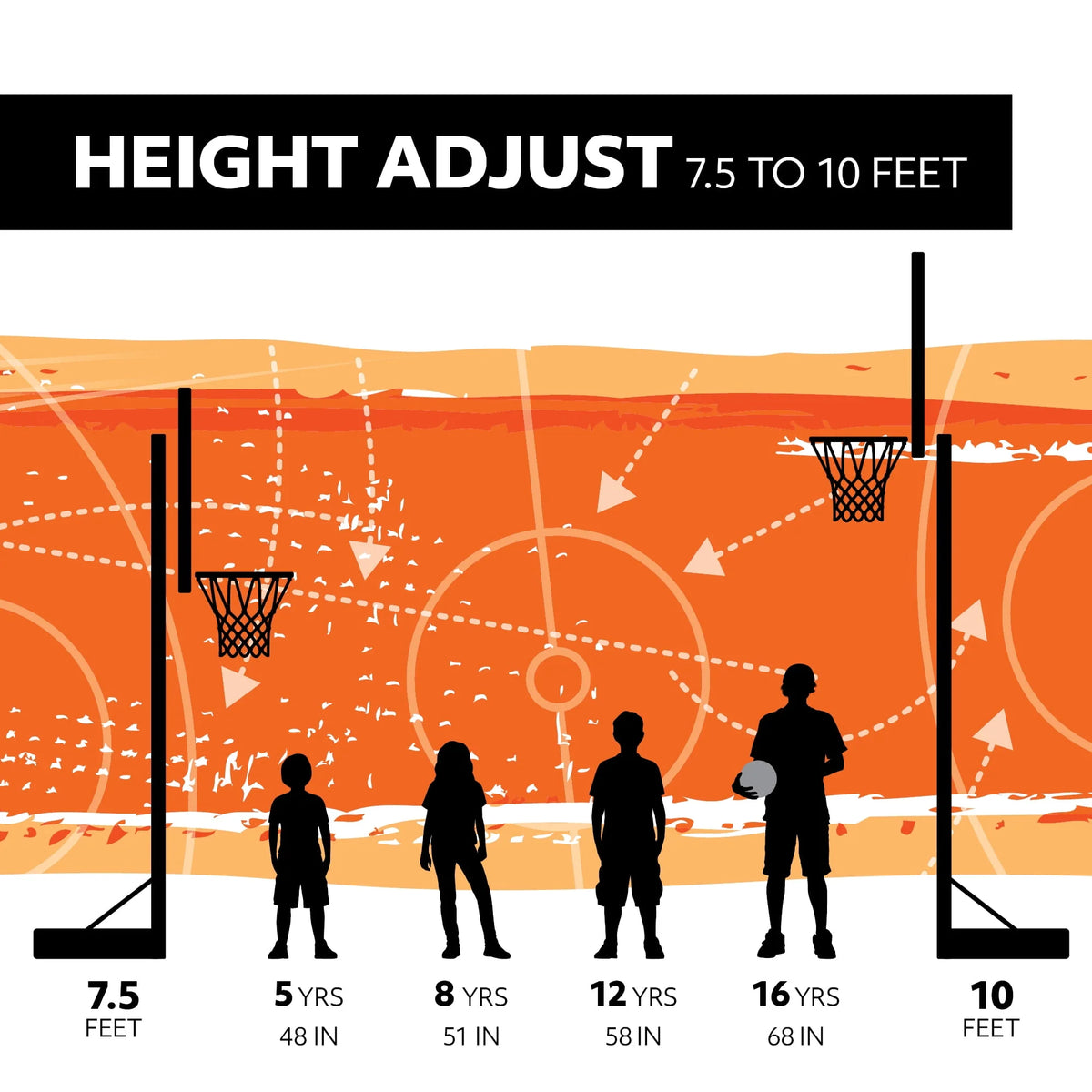 44 inch Adjustable Portable Basketball Hoop Q41710