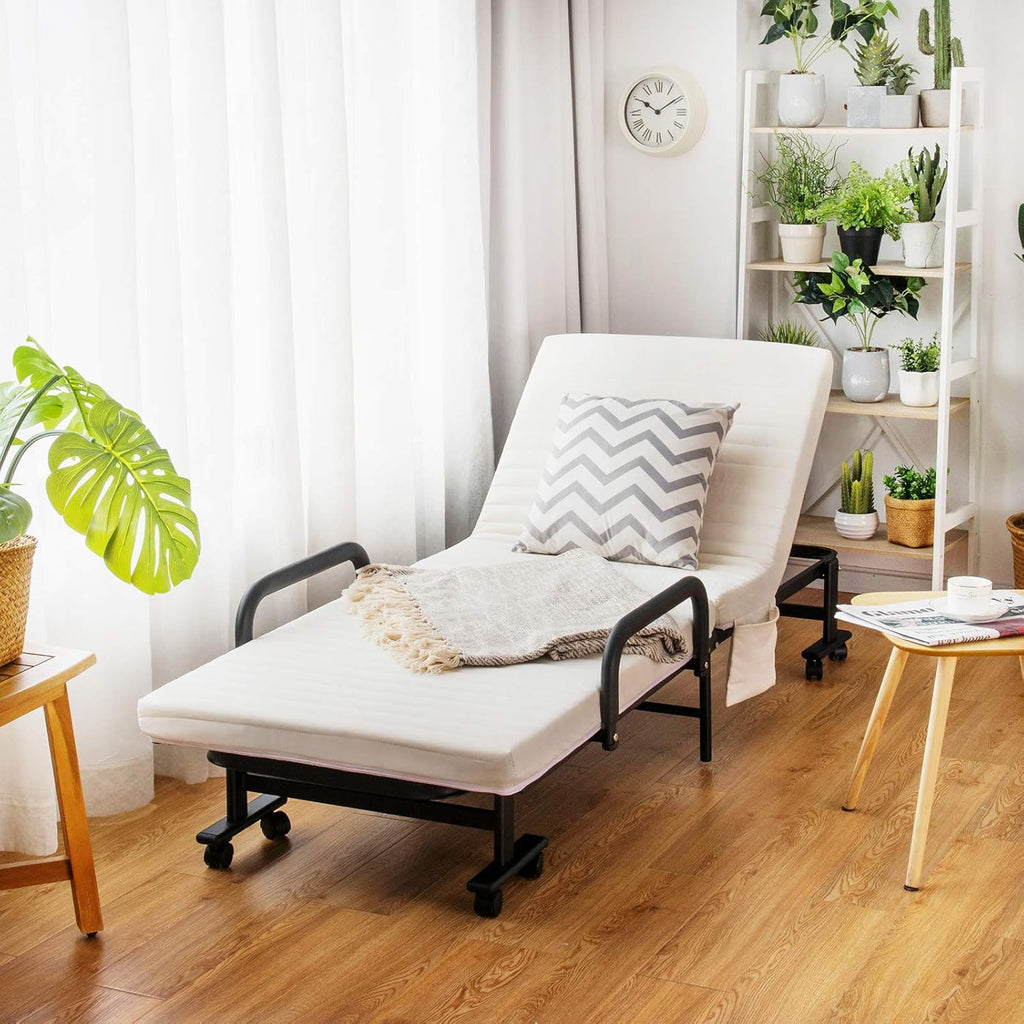 Folding Guest Bed Frame with Mattress P5601