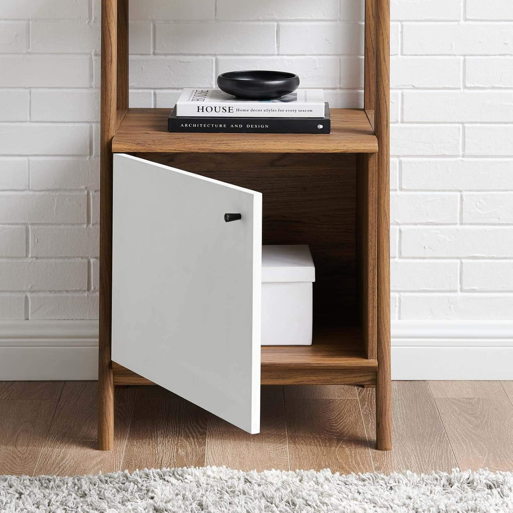 21 Inch Walnut White Bookshelf Display Case K947