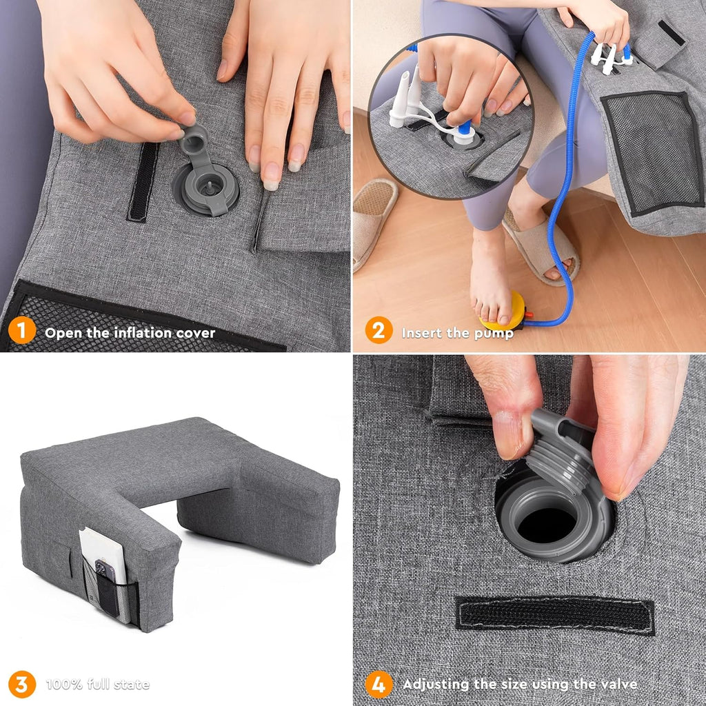 Inflatable Bed Rest Pillow with Lap Desk A5046