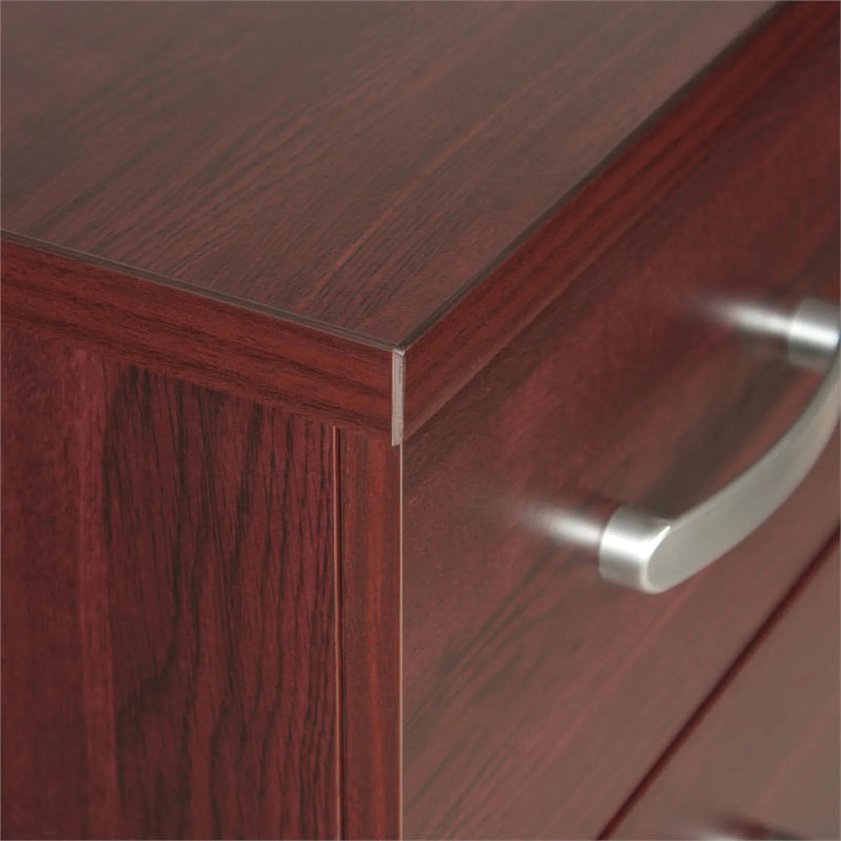 Pine Twin Bed and Dresser with Lock in Mahogany J63823