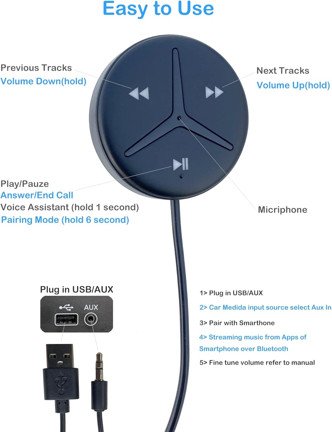 Bluetooth Aux Receiver Pack of 2 J440