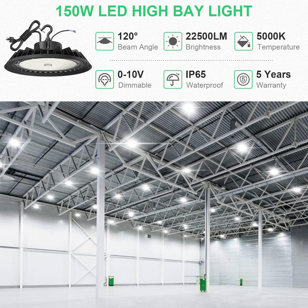 150W 5000K Dimmable High Bay Light, Pack of 2 U9199