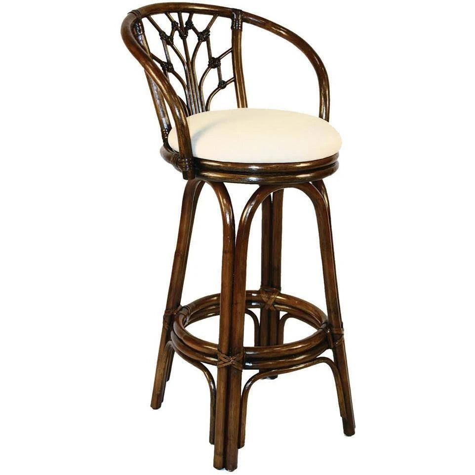 Antique Finish Swivel Rattan Counterstool N5104