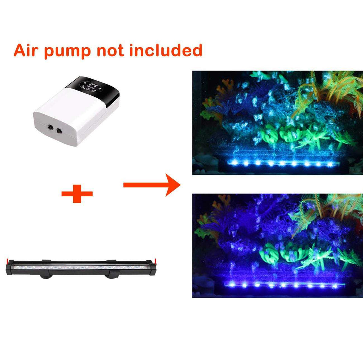 RGB LED Aquarium Bubble Light with 16 Colors 4 Modes S191004