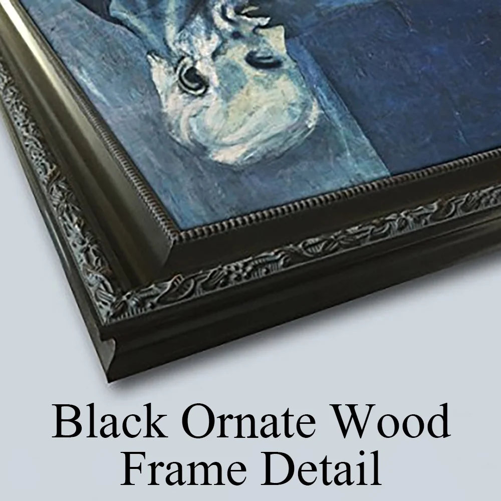 Black Ornate Wood Framed Double Matted Museum Art Print B650