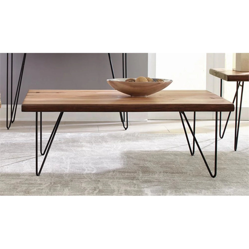 Mid-Century Wood Coffee Table with Hairpin Legs Q128334