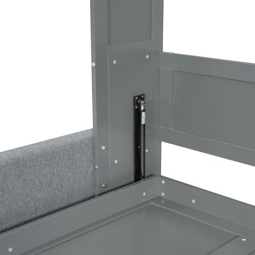 Full Size Grey Murphy Bed with Loveseat Sofa D20889
