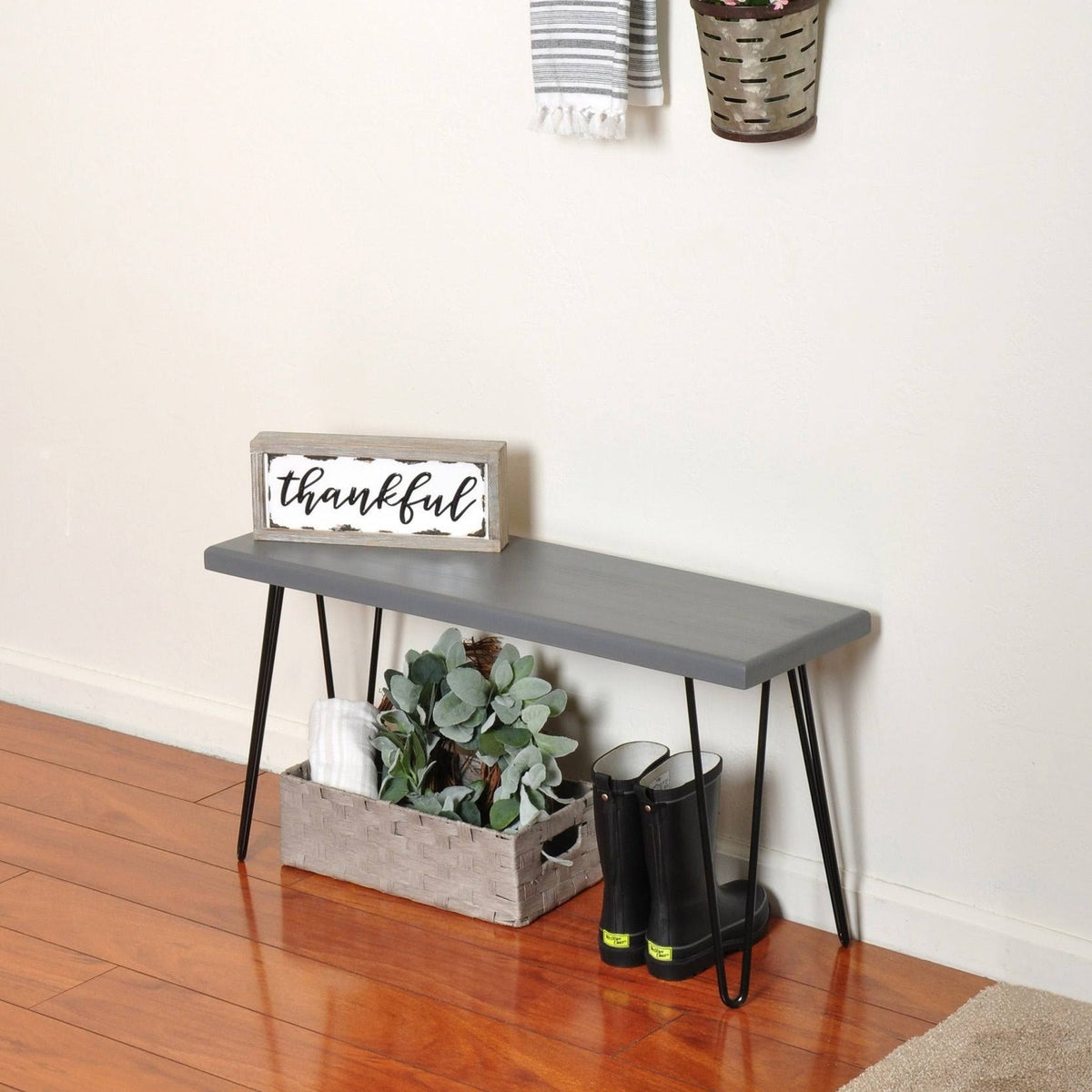 Dark Brown Wood Bench K384121