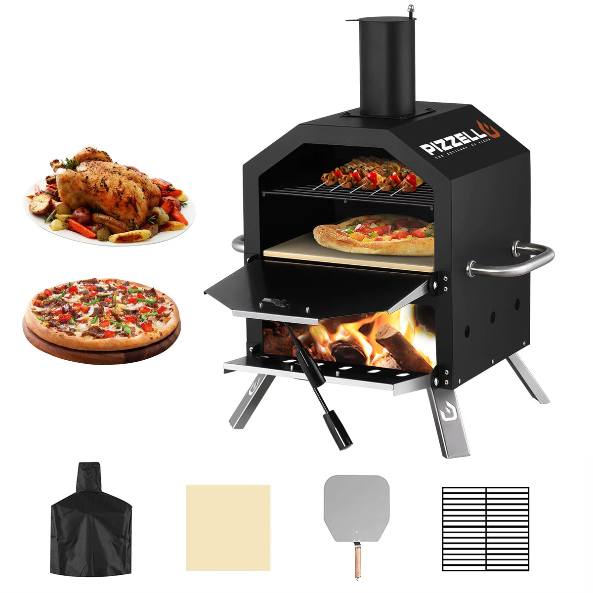 Outdoor Wood Burning Pizza Oven with Pizza Stone R3431
