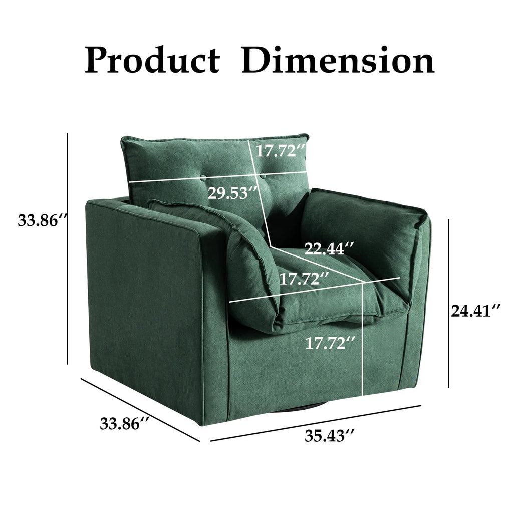 Green Upholstered Swivel Accent Chair F27353