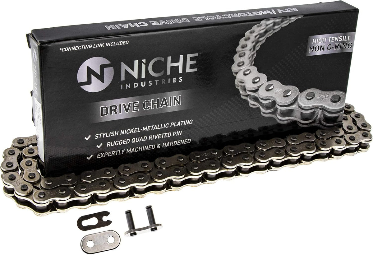 Drive Sprocket Chain Combo Front 16 Rear 46 Tooth 520NZ Standard 118 Link Pack of 2 H587
