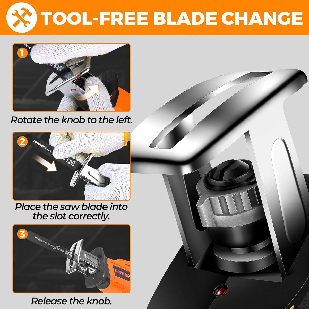 Cordless Reciprocating Saw, 20V 2.0Ah, 6 Saw Blades, Pack of 2 X32829