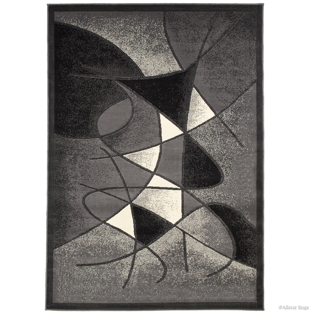 Gray Distressed Modern Swirl Rug 8' x 10' R814