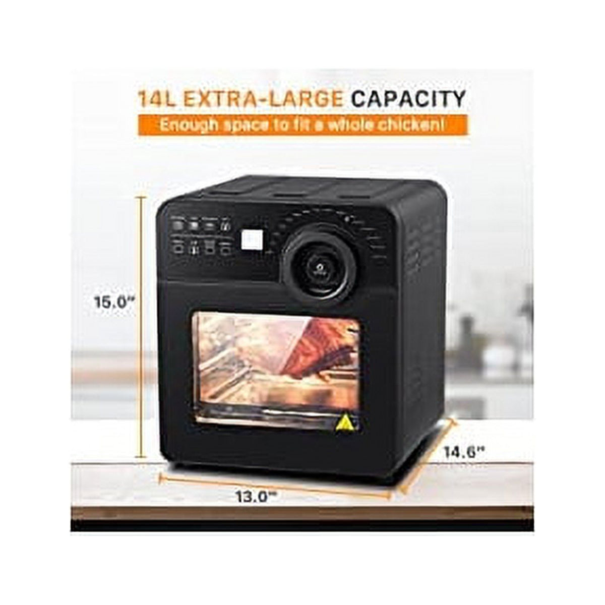 Black 16-in-1 Digital Air Fryer Oven with Rotisserie and Dehydrator V287412