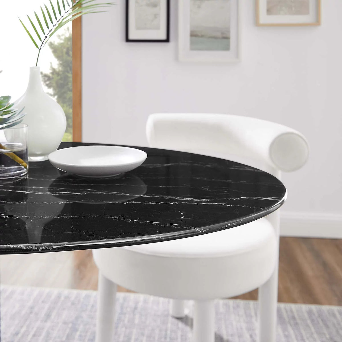 Oval 42" Artificial Marble Dining Table C871