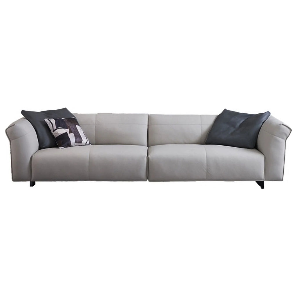 Light Gray 2-Piece Leather & Metal Sofa U707339
