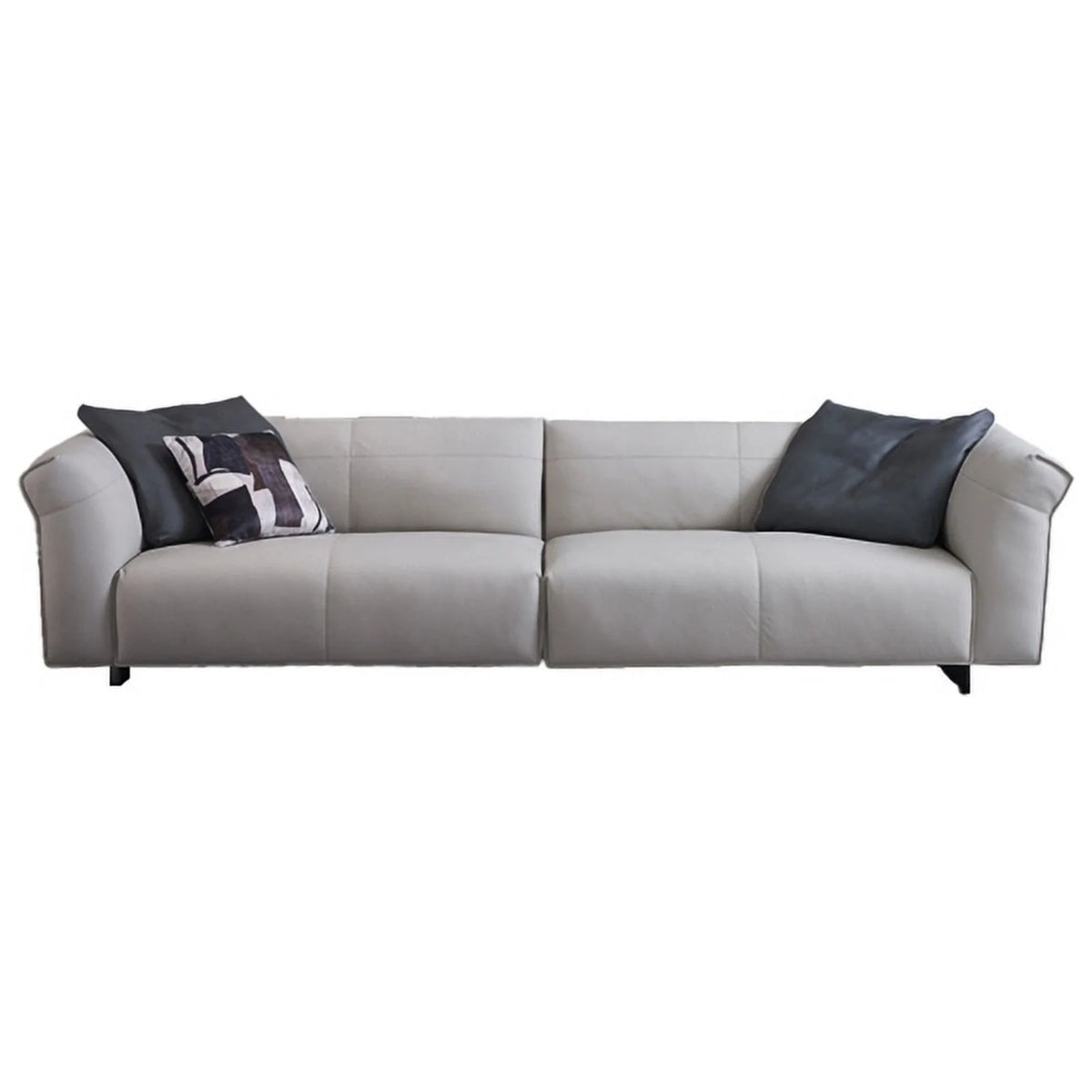 Light Gray 2-Piece Leather & Metal Sofa U707339