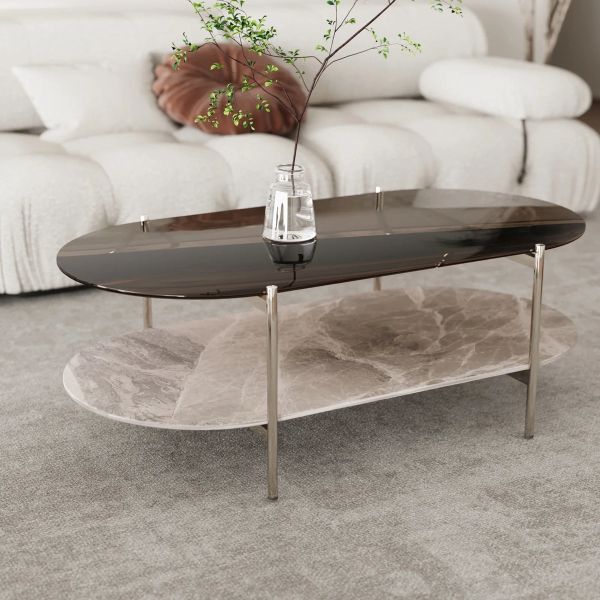 Glass 2-Tier Coffee Table I95473