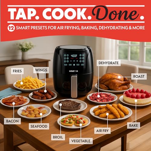 4 Quart Digital Air Fryer Oven, Black and Stainless Steel C693091