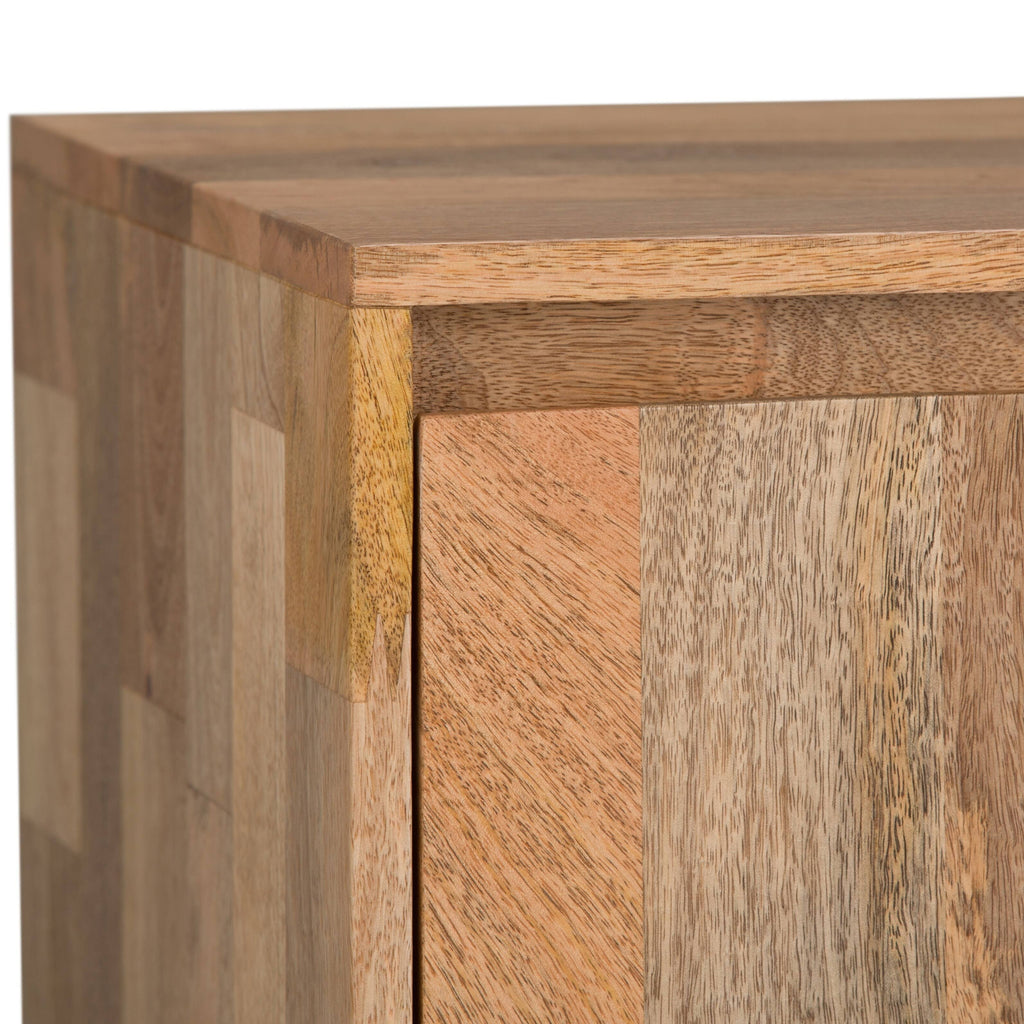 Natural Mango Wood and Metal TV Media Stand S734015