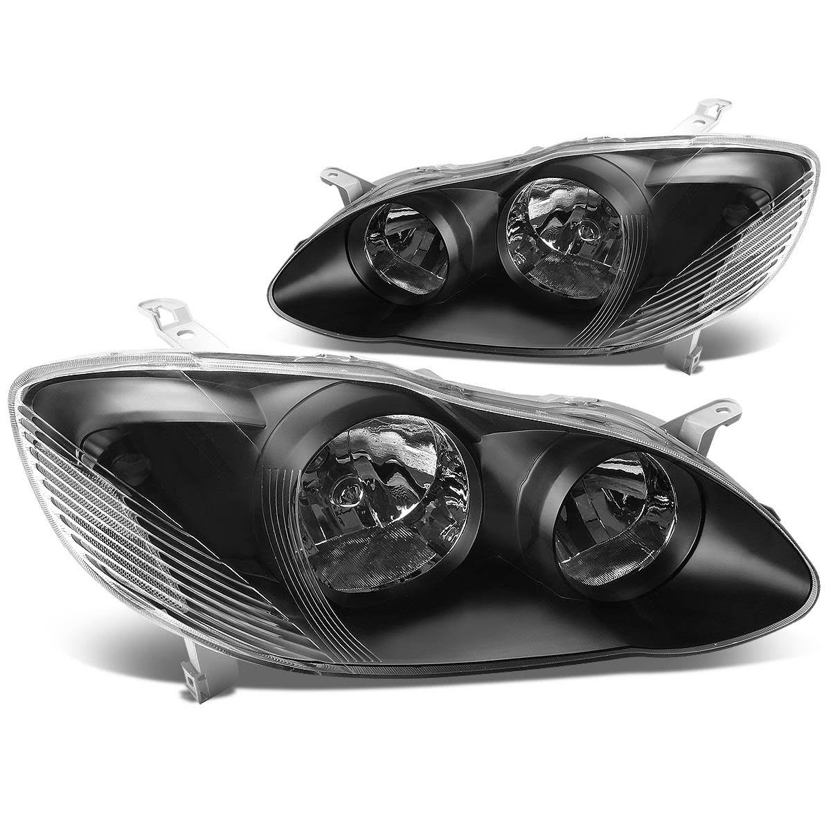 Black Housing Clear Side Headlamps Left+Right J24168