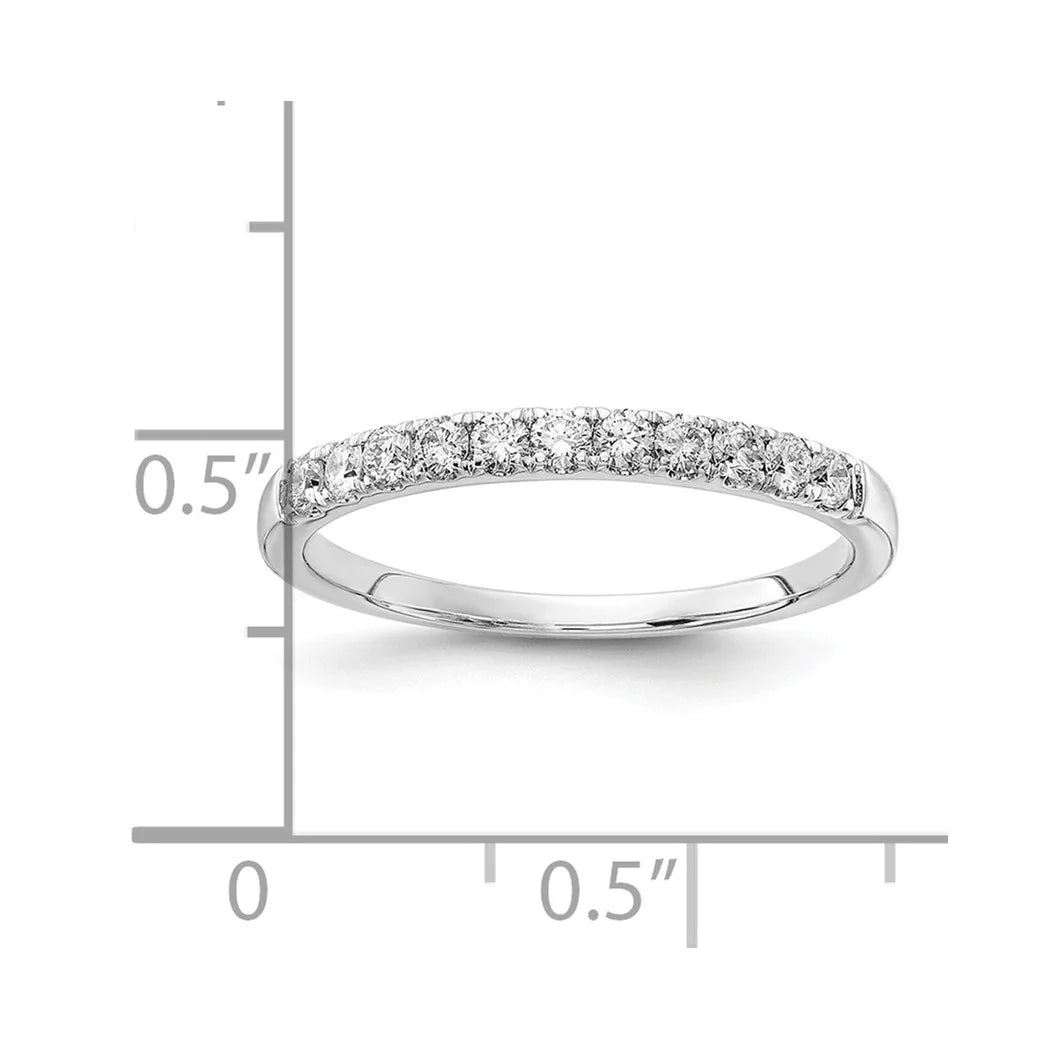14k White Gold Lab Grown Diamond Wedding Band Size 9.00 C411