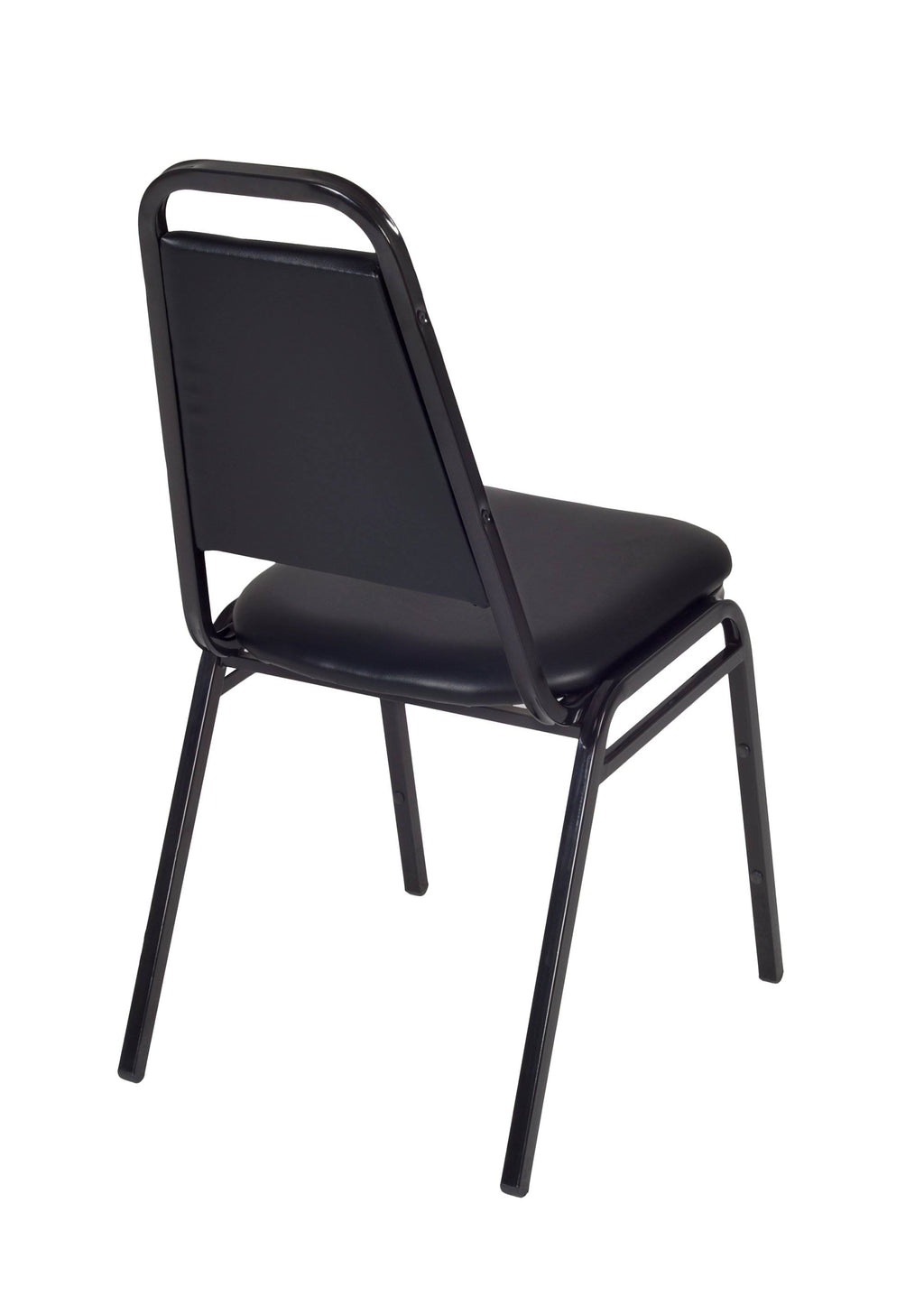 36x22 Round Breakroom Table Maple Chrome with 4 Stack Chairs Black E389519