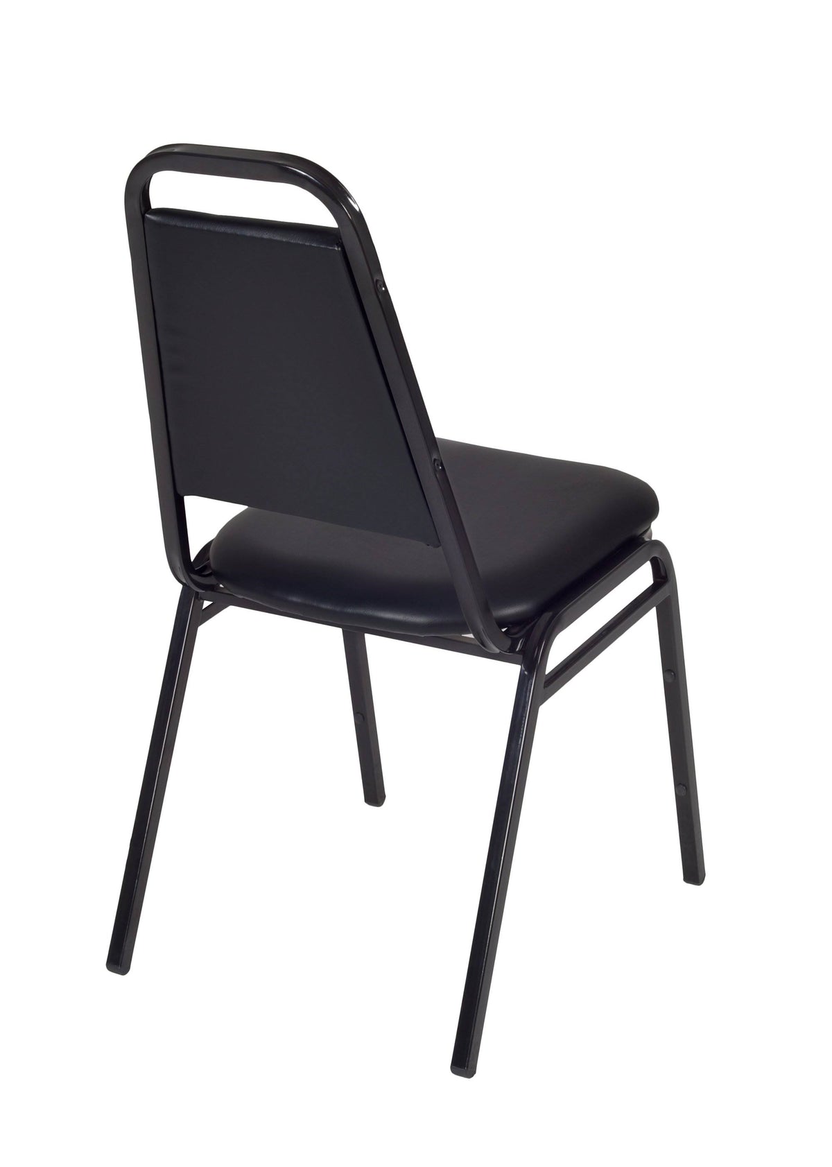 36x22 Round Breakroom Table Maple Chrome with 4 Stack Chairs Black E389519