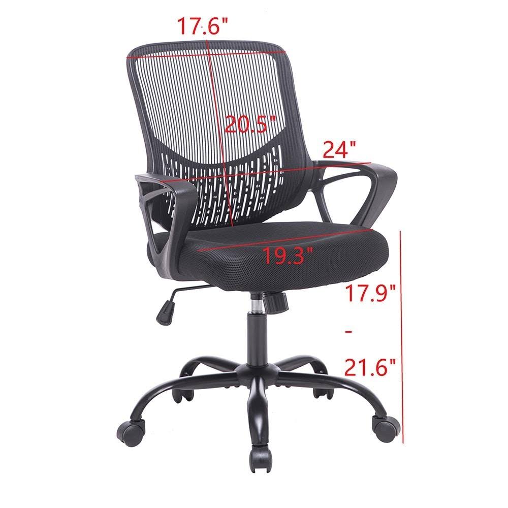 Black Swivel Mesh Chair with Armrest T46364