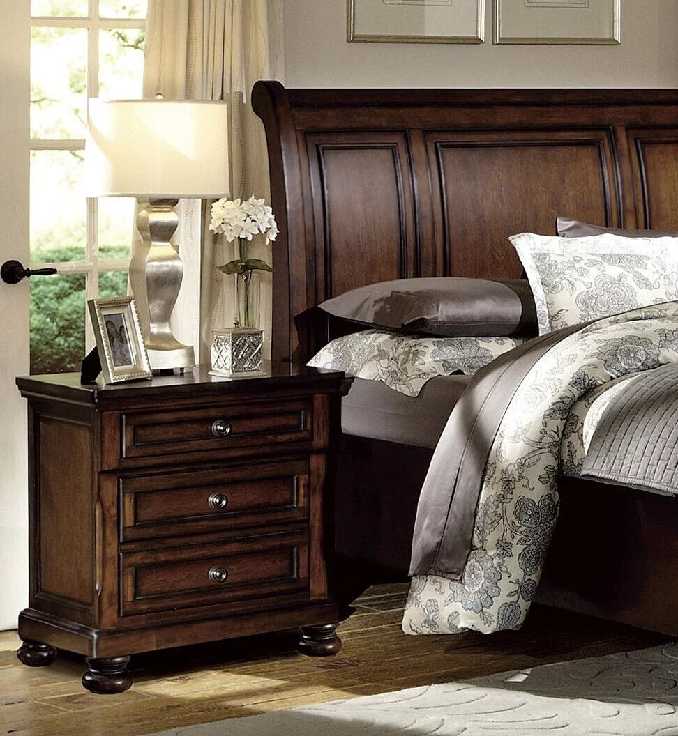 Brown Cherry 3pc King Bed Bedroom Set K828