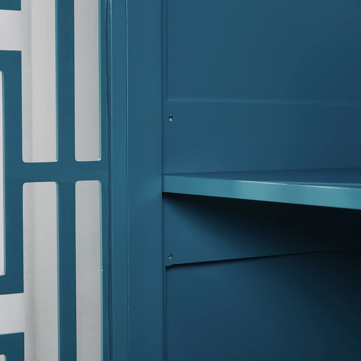 Teal Blue Wooden Buffet Cabinet with Adjustable Shelves I6306