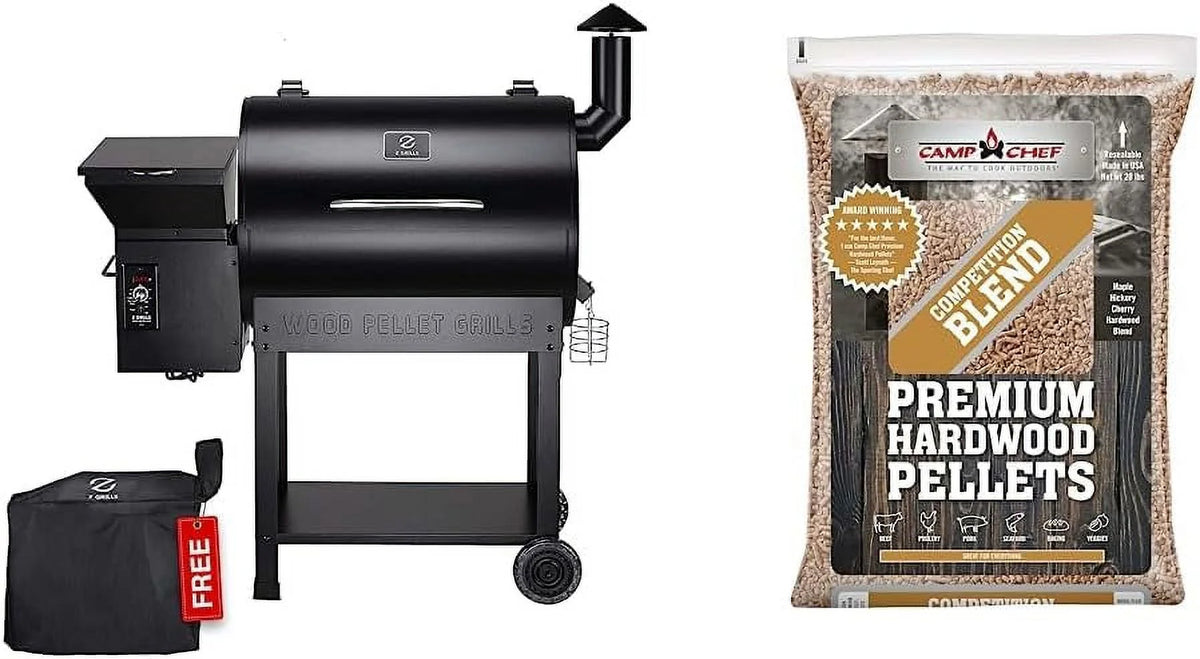 Wood Pellet Grill & Smoker 6 in 1 BBQ Grill Auto Temperature Control Z5125