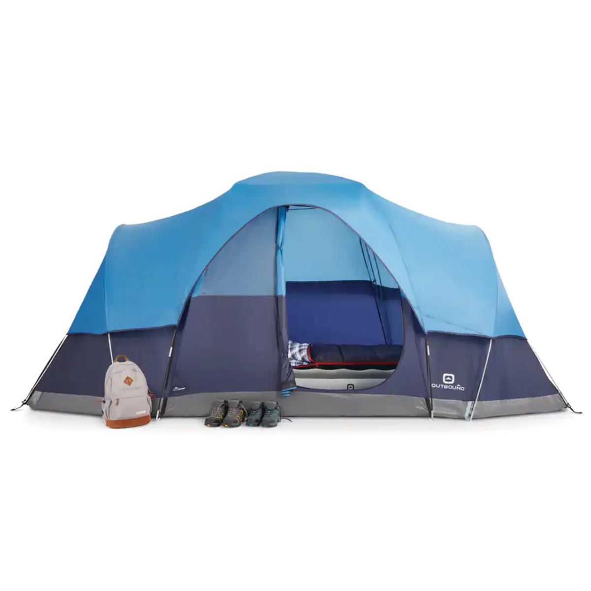 8 Person 3 Season Dome Tent with Room Divider & Rainfly I441981