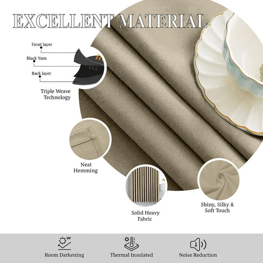Beige Blackout Curtain 42x84 N208223