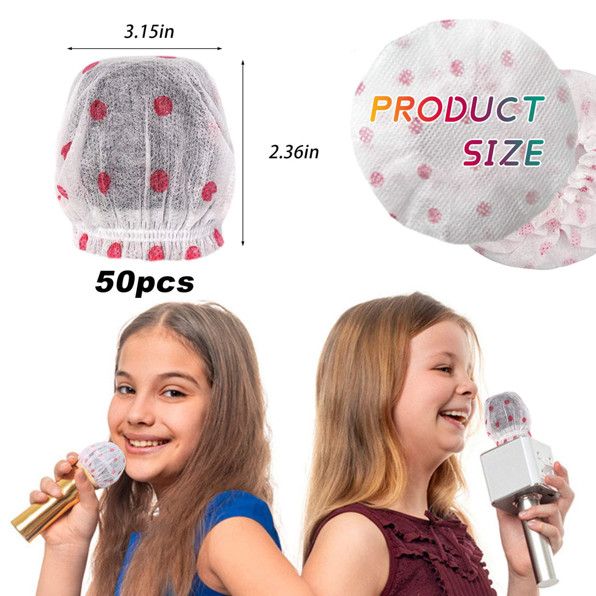 200 Pcs Black Non-Woven Disposable Microphone Cover C1629