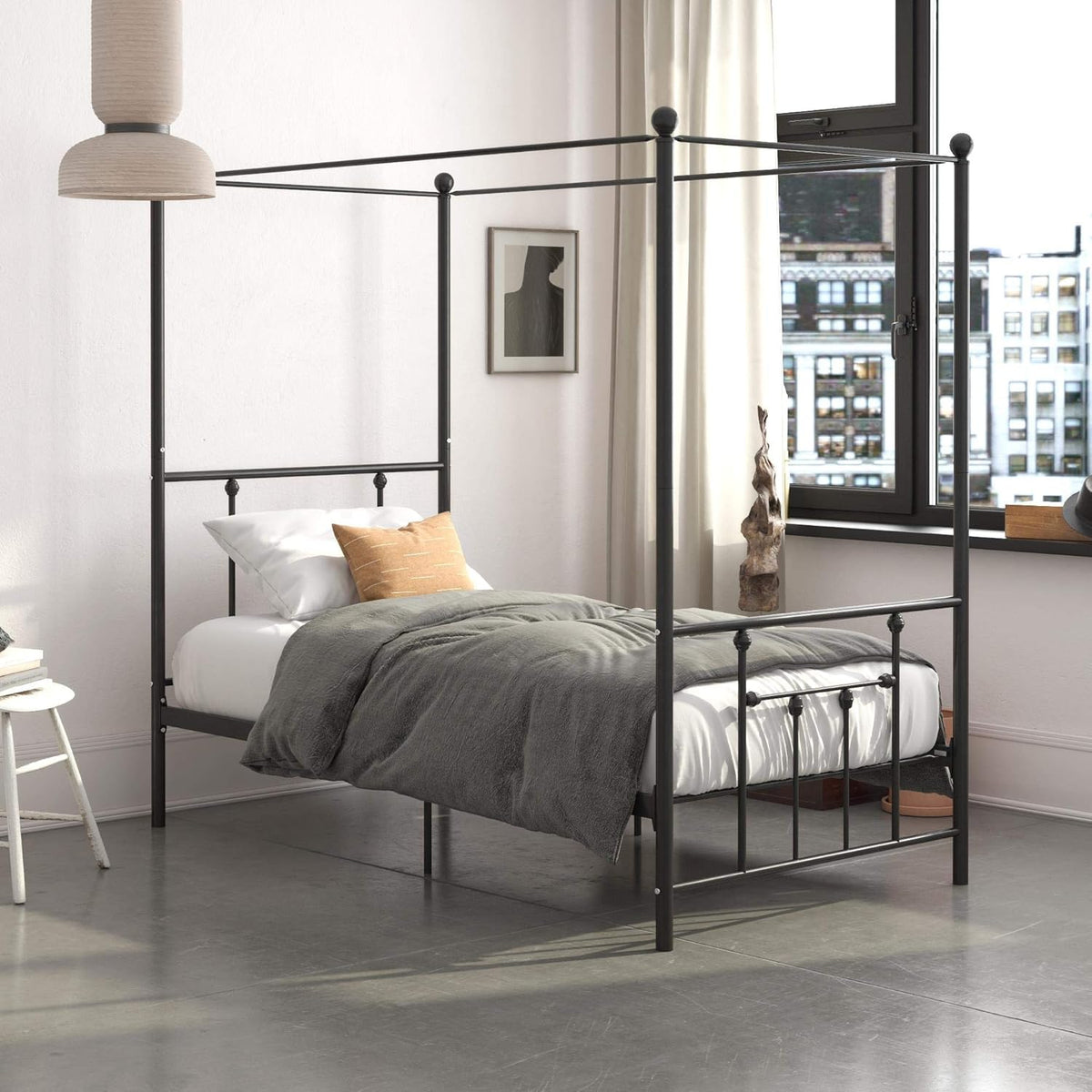 Twin Size Metal Canopy Bed Frame Z939
