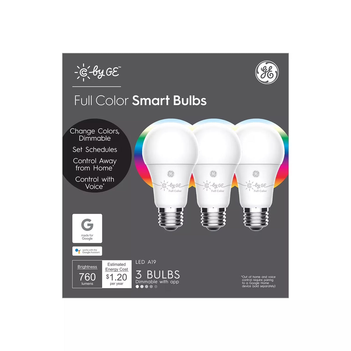 3 Pack Full Color Smart LED Bulbs E8745