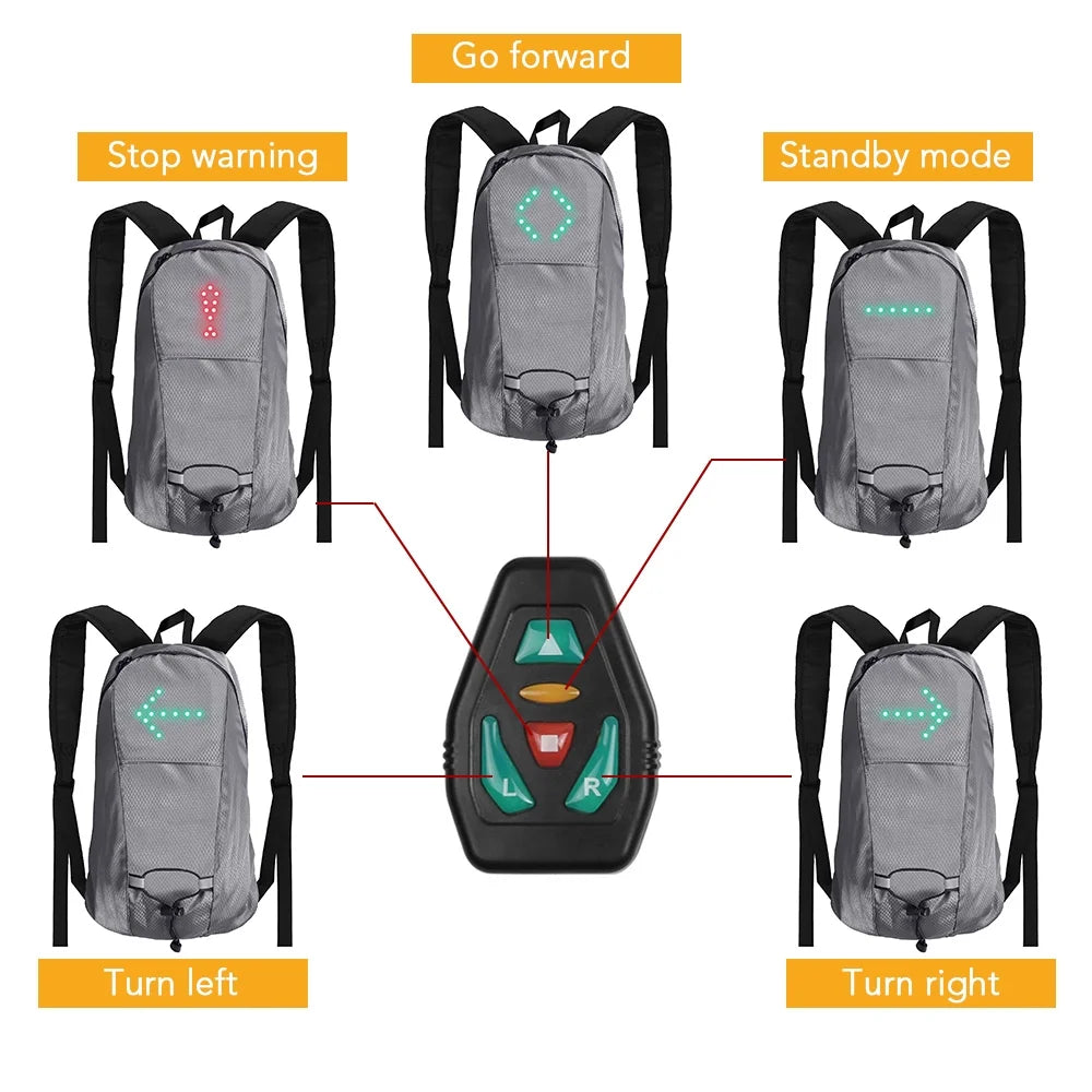 LED Turn Signal Bike Backpack 15L Waterproof A93349