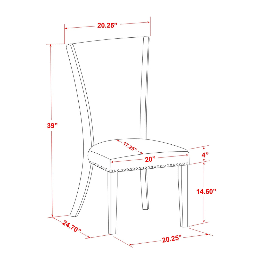 6-piece Wood Dining Set with Fabric Seat in Gray N203