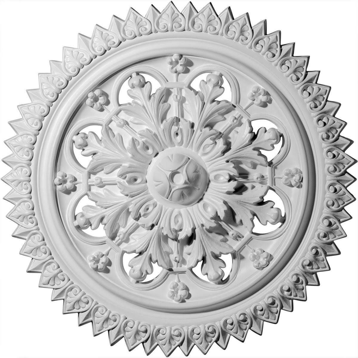 21 5/8x22OD x 2 1/2x22P Hand-Painted Polished Copper Ceiling Medallion U503425