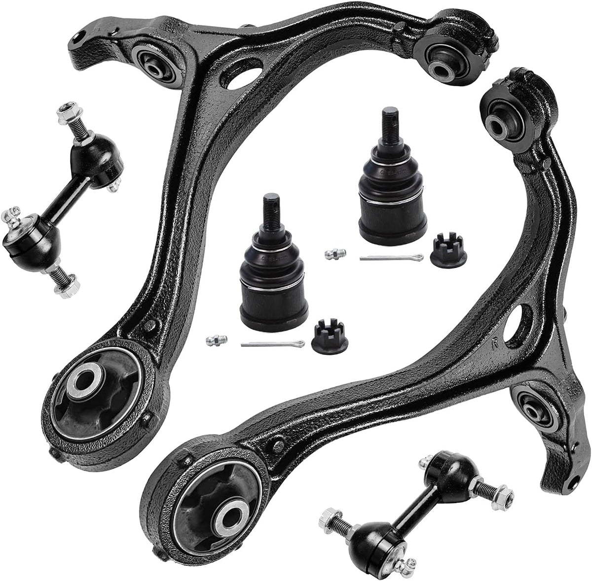 Front Lower Control Arms with Ball Joints and Sway Bar Links 6pc Set J32114