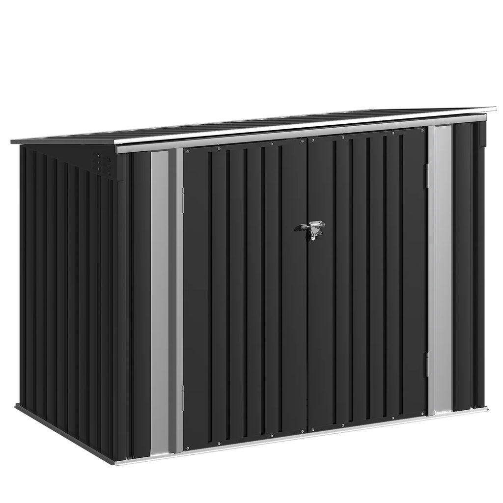 6' x 3' Black Metal Outdoor Storage Shed C595287