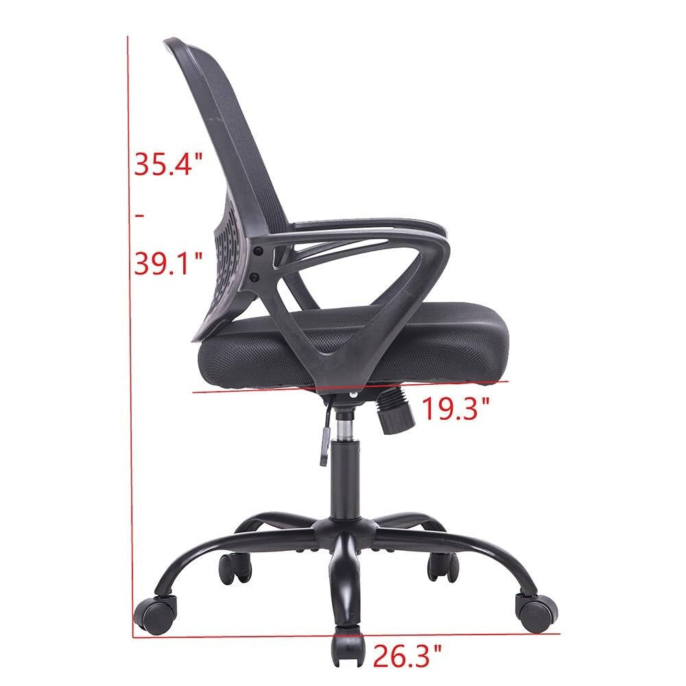 Black Swivel Mesh Chair with Armrest T46364