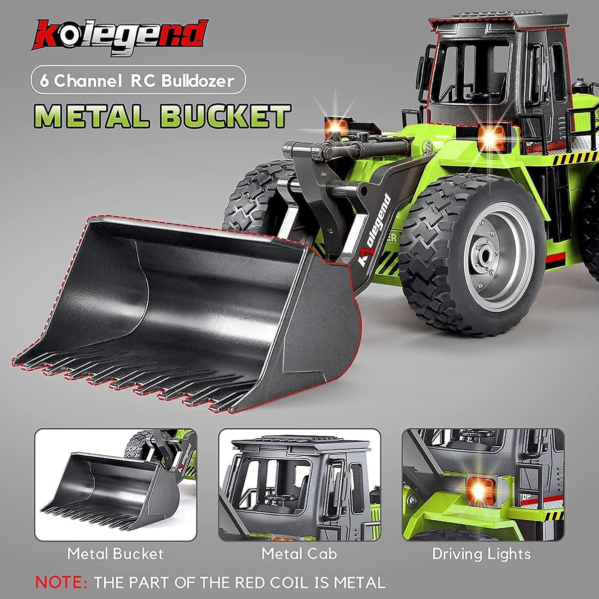 1/18 Scale RC Construction Metal Front Loader 4WD Truck with Rechargeable Battery K501