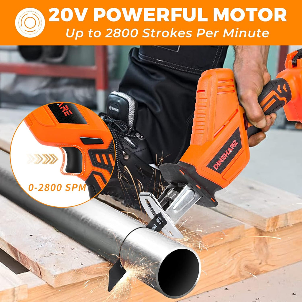 Cordless Reciprocating Saw, 20V 2.0Ah, 6 Saw Blades, Pack of 2 X32829