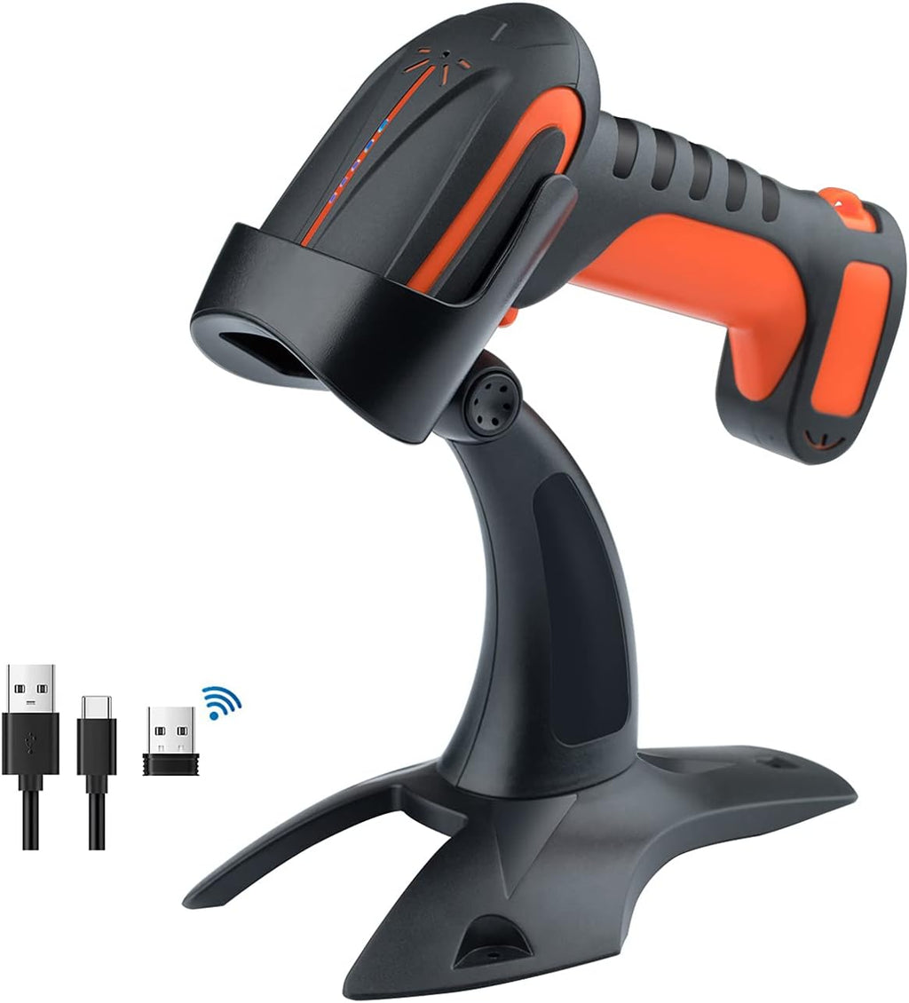 Industrial Wireless Barcode Scanner 2D QR 1D Bar Code Reader 2.4G Wireless 2500mAh Green F214762