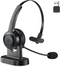 Wireless Bluetooth Headset with Microphone, AI Noise Cancelling, 35 Hrs Talk Time, USB Dongle, Charging Base, Mute Button, Pack of 2 P7025