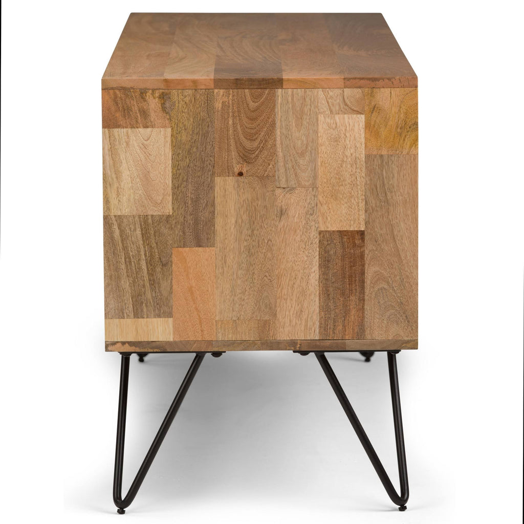 Natural Mango Wood and Metal TV Media Stand S734015